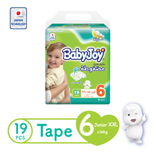 BabyJoy Compressed Tape Diaper Size 6 XXL Value Pack 16+kg 19 Count