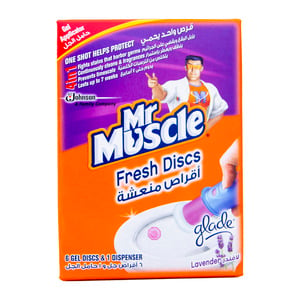 Mr. Muscle 4 in 1 Fresh Gel Discs Lavender 38g