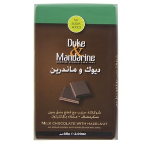 اشتري قم بشراء Duke And Mandarine Milk Chocolate With Hazelnut 85 g Online at Best Price من الموقع - من لولو هايبر ماركت Chocolate في الامارات
