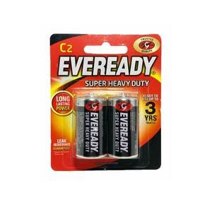 Eveready Super Heavy Duty C Size(R14) Carbon Zinc Batteries 2pcs