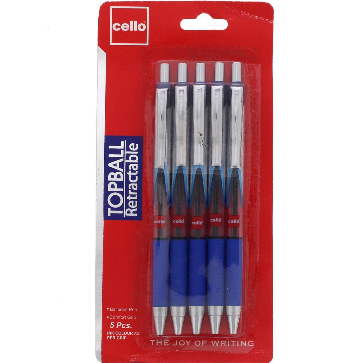 Cello Topball Retractable Pen Blue 5's