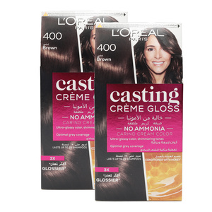 L'Oreal Paris Casting Creme Gloss Hair Color 400 Brown 2 pkt