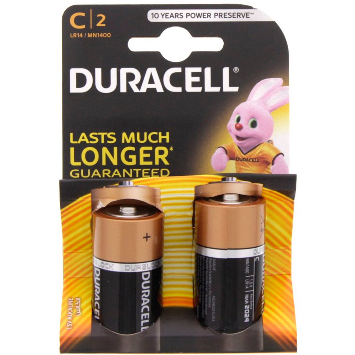 Duracell - Type C Battery Mn1400 Lr14 1.5V Alkaline Batteries Long Lasting  Power - Pack Of 2 - 10 Years Shelf Life: Buy Online at Best Price in UAE 