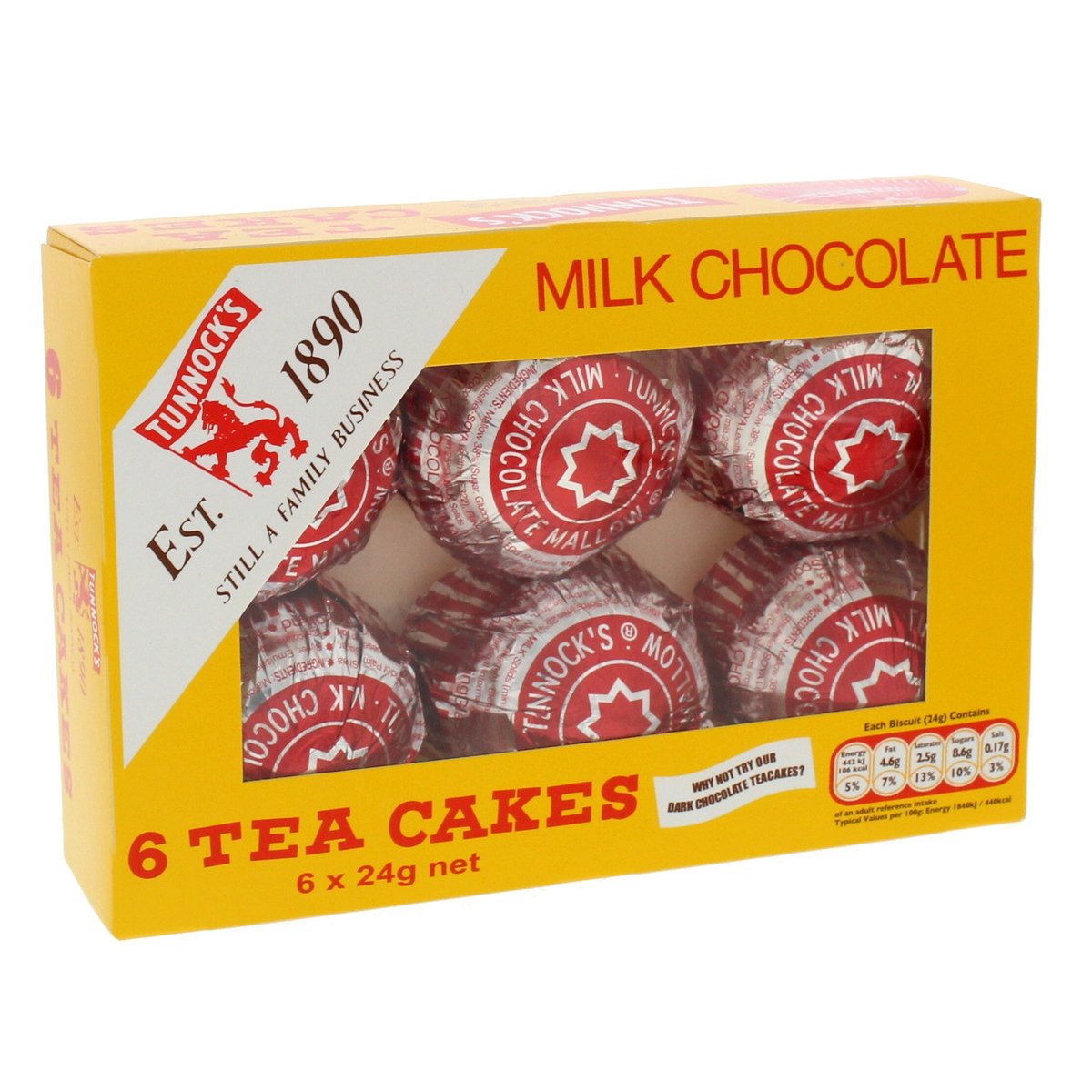 Tunnock's Milk Chocolate Tea Cakes 6 x 24 g