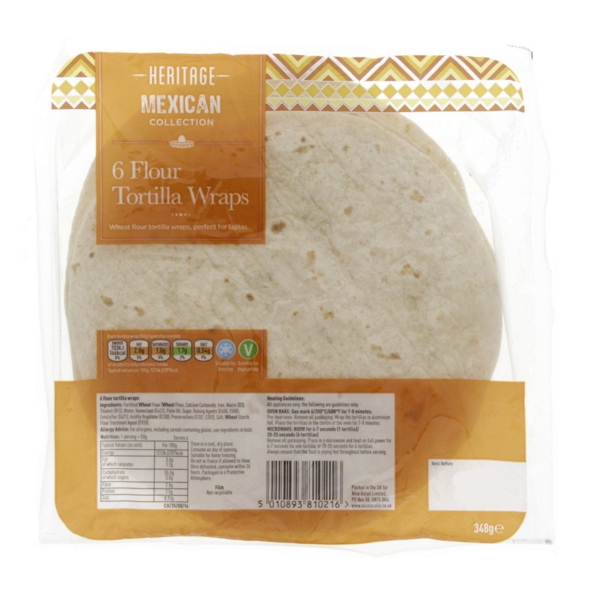 Heritage Mexican Tortilla Wraps 6 pcs