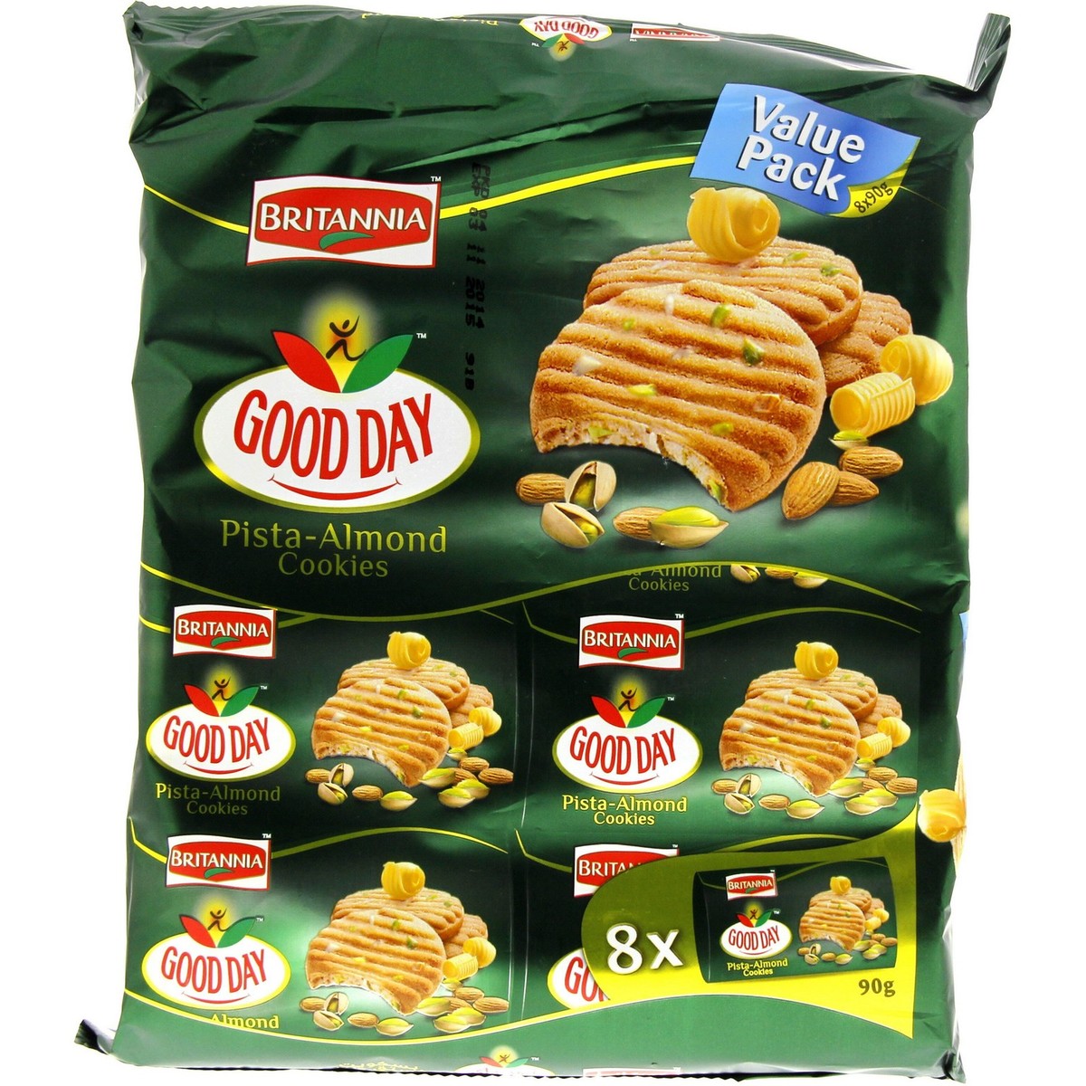 Britannia Good Day Pista Almond Cookies 8 X 90g (720g)