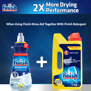Finish Dishwasher Detergent Rinse Aid Liquid Lemon 400 ml
