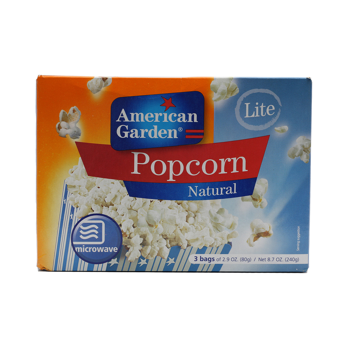 American Garden Lite Microwave Popcorn Value Pack 240g