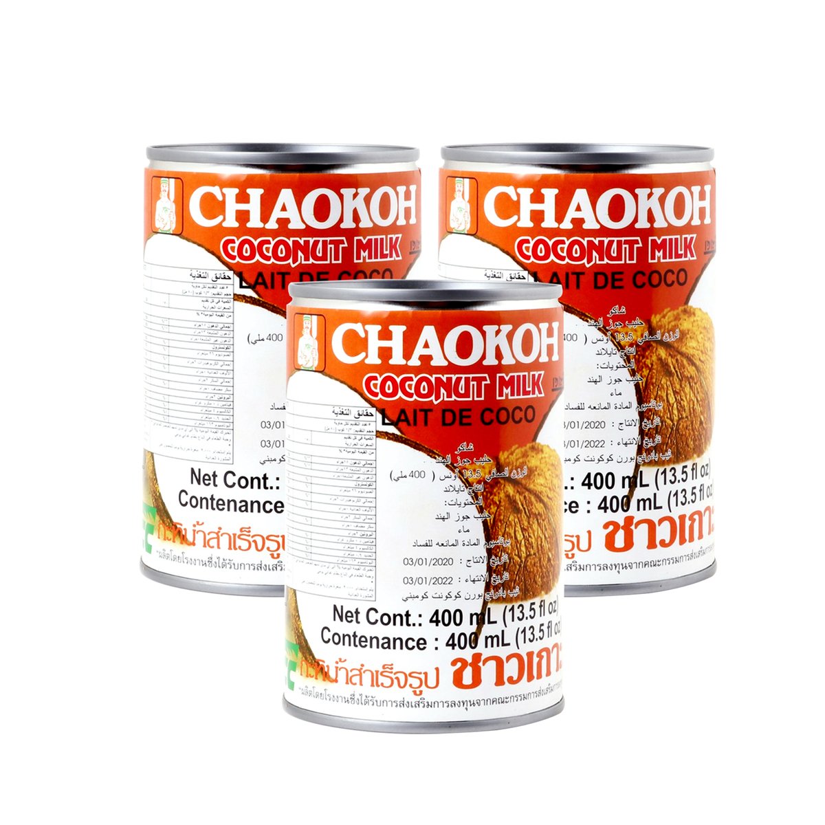 Chaokoh Coconut Milk 3 x 400ml