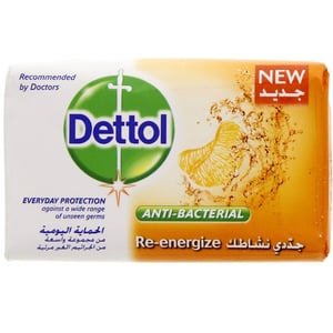 اشتري قم بشراء Dettol Anti Bacterial Re-Energize Soap 165 g Online at Best Price من الموقع - من لولو هايبر ماركت صابون الإستحمام في الامارات