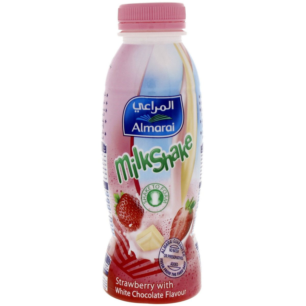 Buy Almarai Milk Shake Strawberry With Chocolate 340 ml Online at Best Price | Flavoured Milk | Lulu KSA in Kuwait