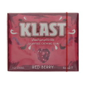 Batook Klast Chewing Gum Red Berry Sugar Free 12pcs