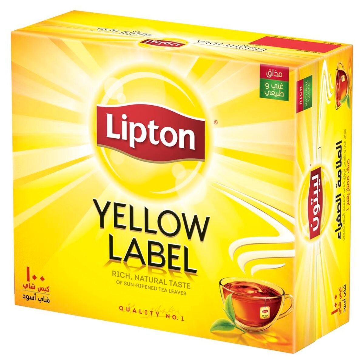 ليبتون شاي أسود بالعلامة الصفراء 100 كيس