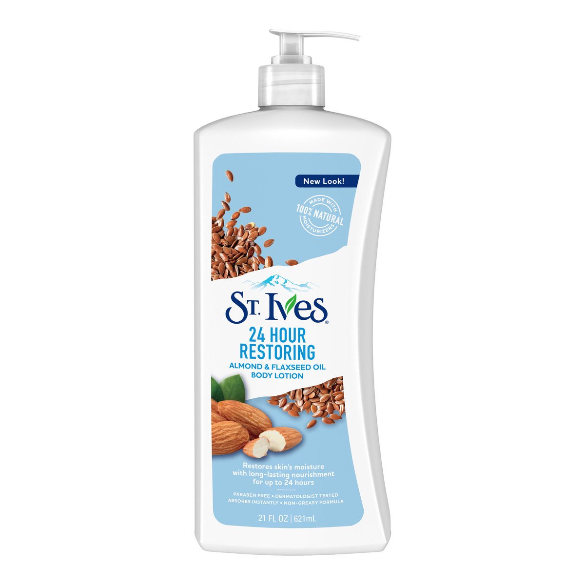 St. Ives 24 Hour Restoring Almond & Flaxseed Oil Body Lotion 621 ml
