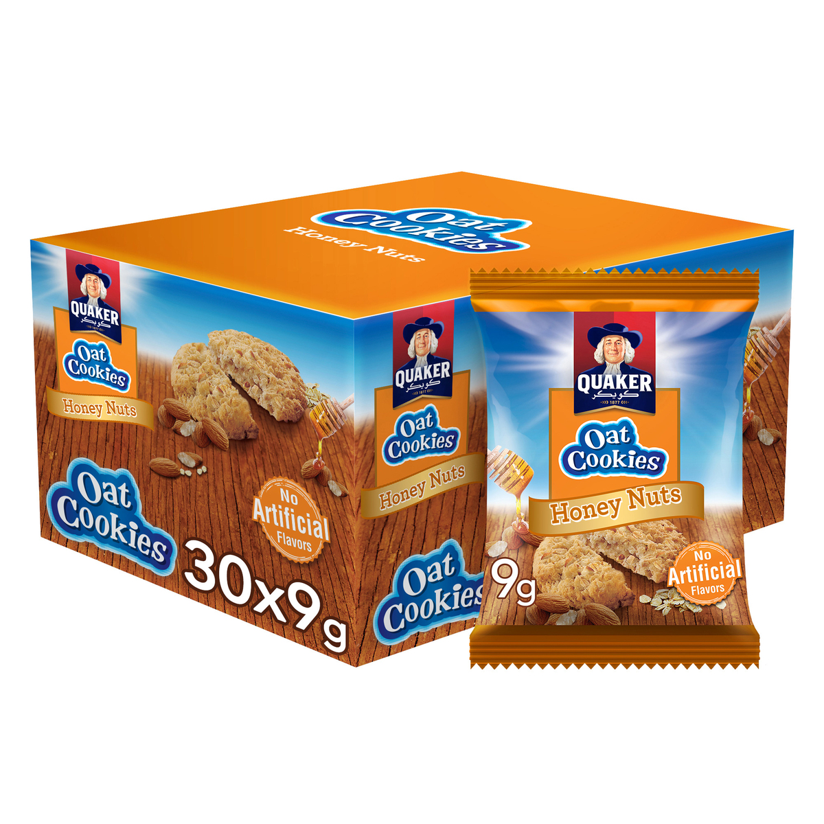 Quaker Oat Cookies with Honey Nuts 30 x 9 g