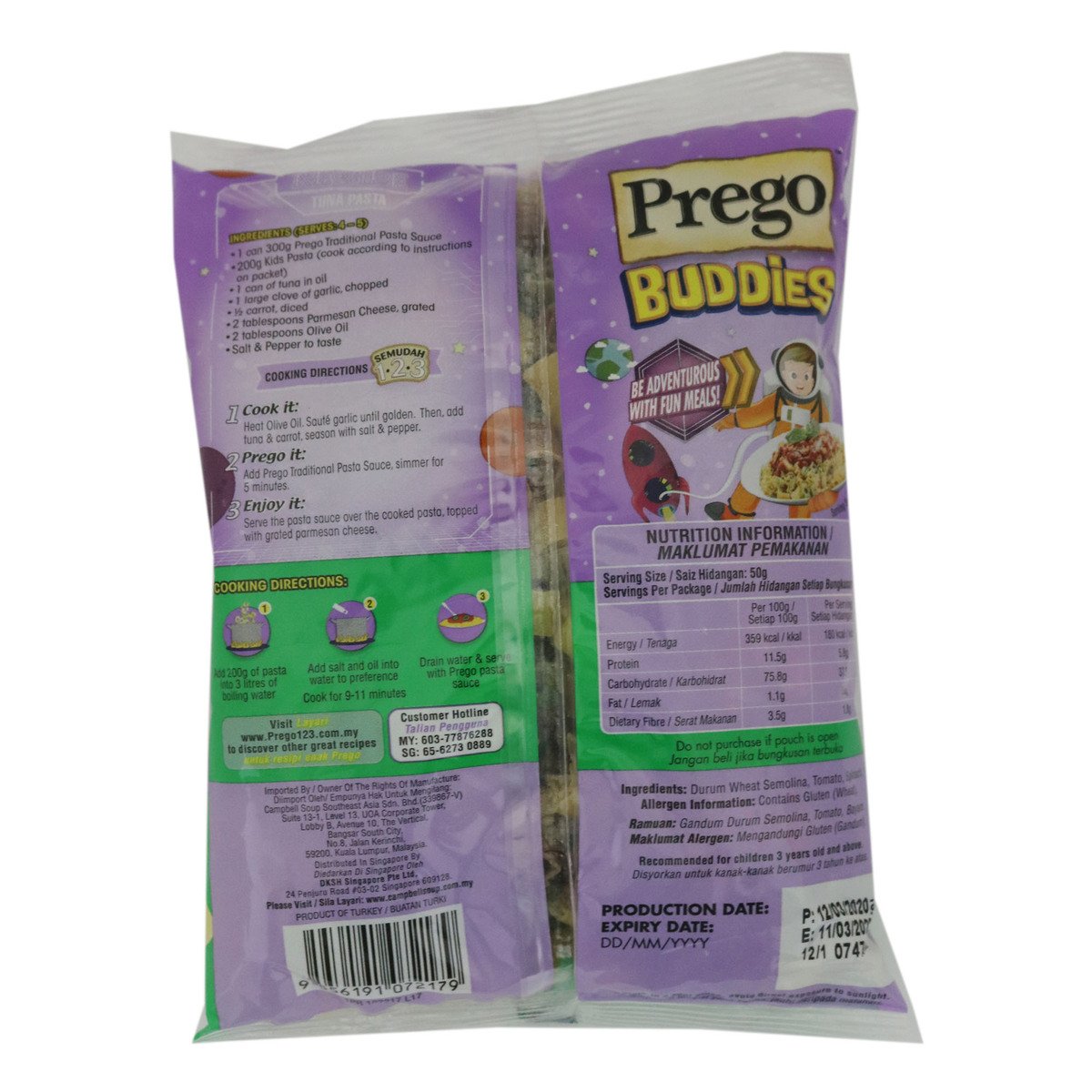 Prego Buddies Space Dry Pasta 200g