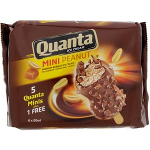 Buy Quanta Mini Peanut Ice Cream Stick 6 x 50 ml Online at Best Price | IceCream Impulsepack | Lulu Kuwait in Saudi Arabia