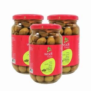 Wadi Food Natural Green Olives 3 x 200g