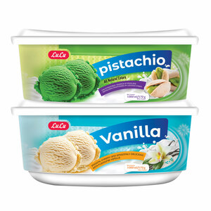 LuLu Ice Cream Vanilla 1 Litre + Pistachio 1 Litre