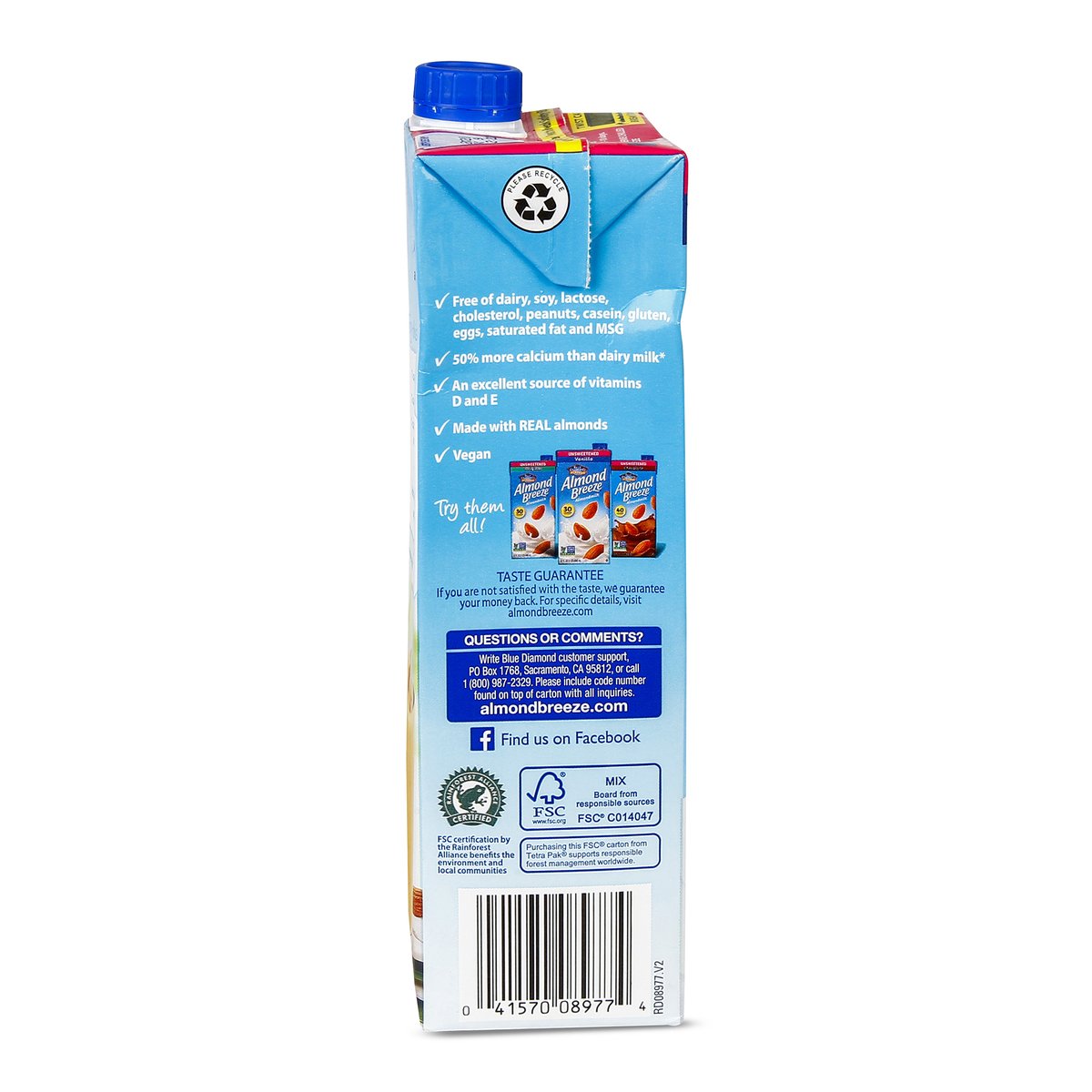 Blue Diamond Almond Breeze Milk Vanilla & Coconut 946 ml