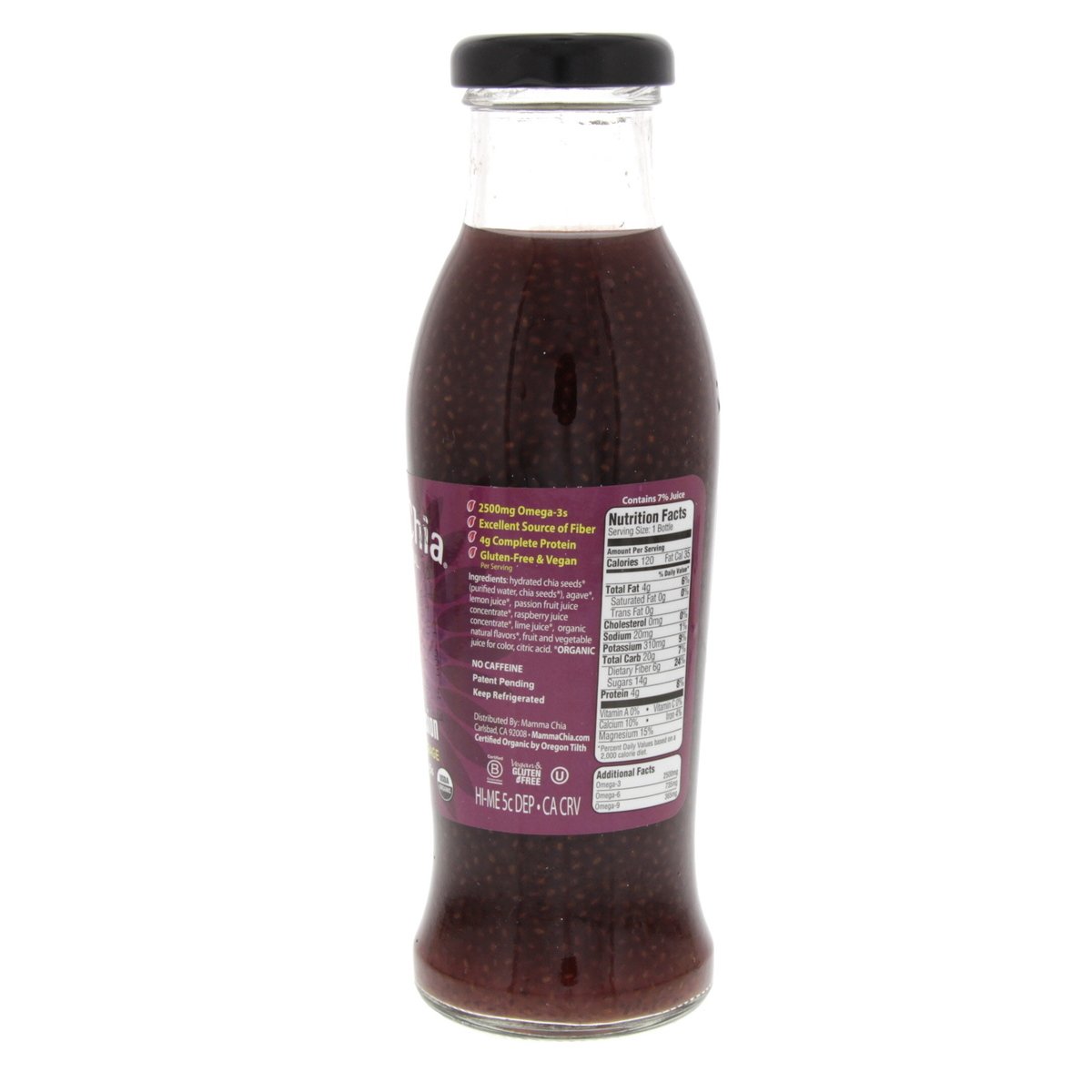 Mamma Chia Organic Raspberry Passion Chia Vitality Beverage 296 ml