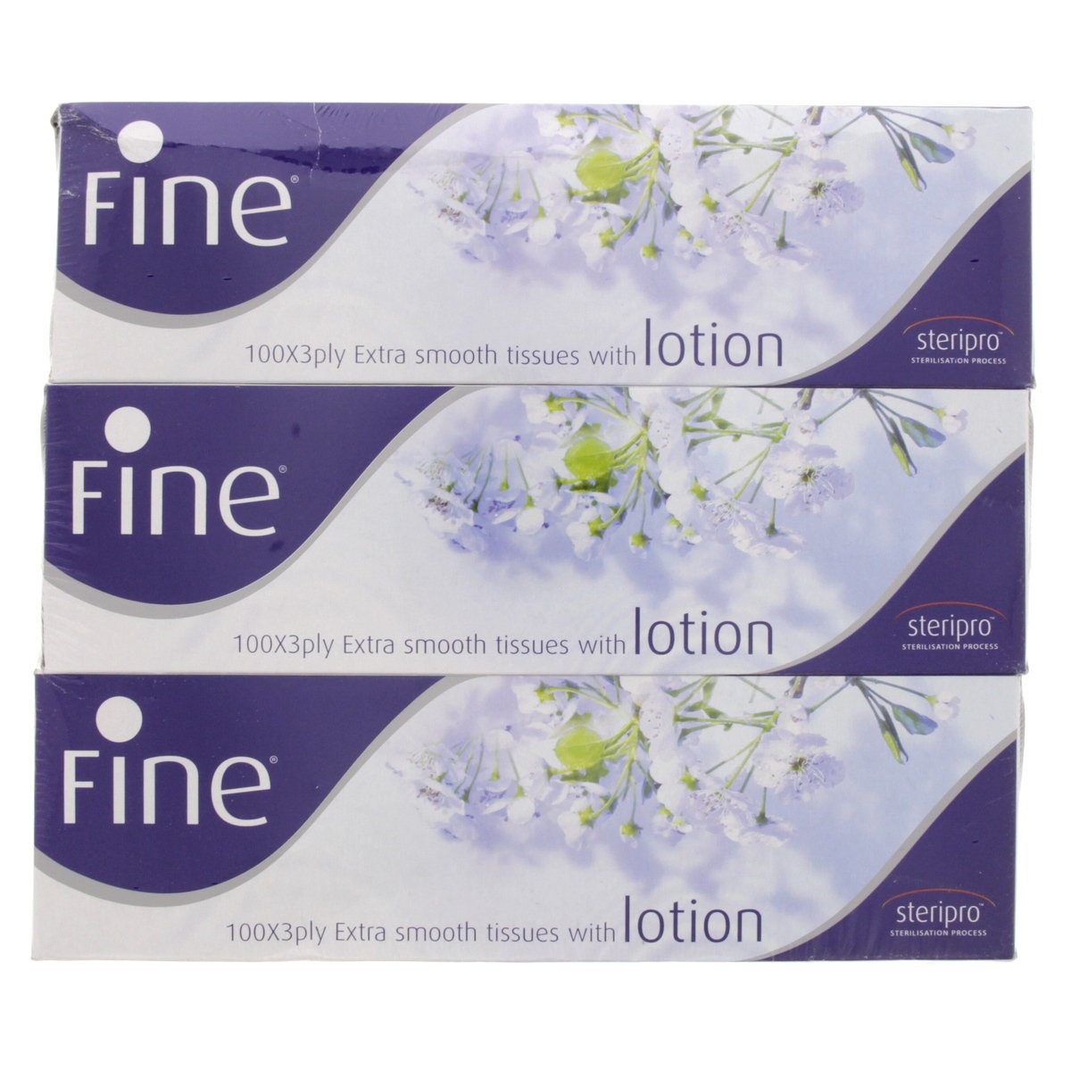 Fine Lotion Extra Smooth Tissue 3 Ply 100'S x 3 Pieces