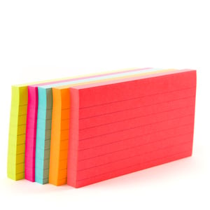 3M Post-it Neon Colors Lined 3inchx5inch 5 x 100 Sheet