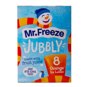 Mr. Freeze Jubbly Orange Ice Lollies 8 x 62ml