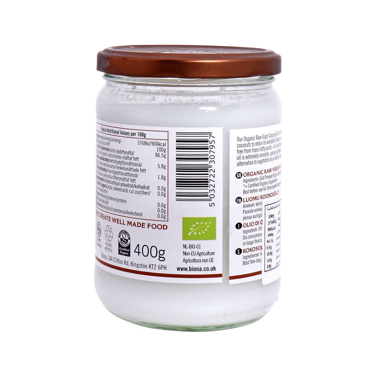 Biona Organic Virgin Coconut Oil 400 g