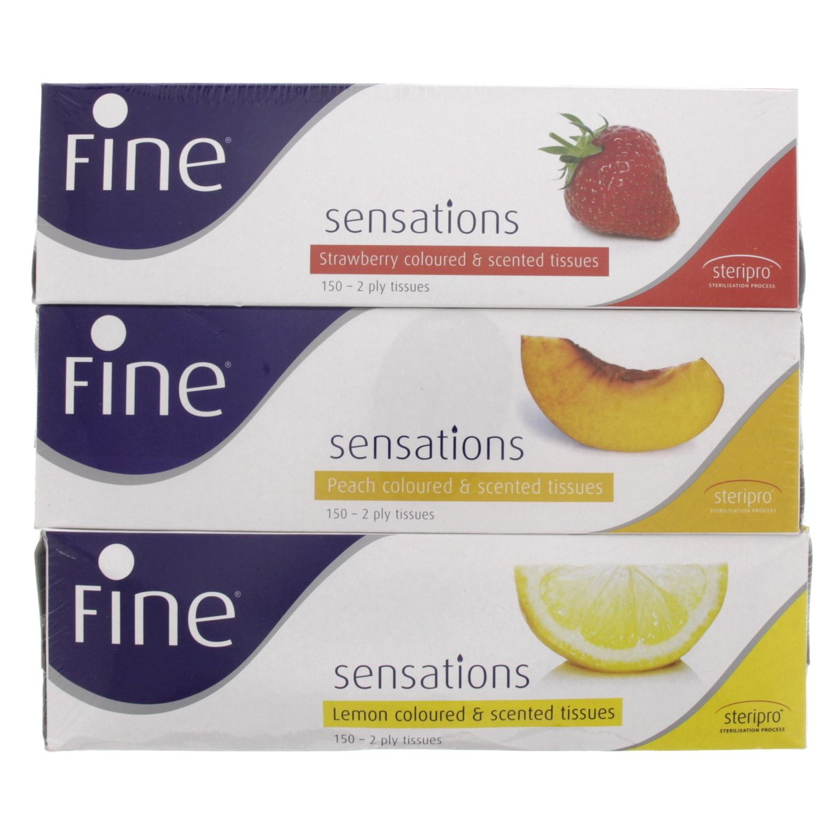 Fine Sensations Lemon Coloured & Scented Tissue 2 Ply 150'S x 3 Pieces