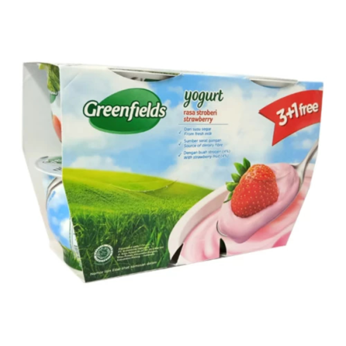 Greenfields Yogurt Strawberry 4 x 125g