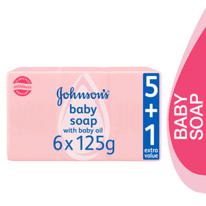 جونسون صابون للاطفال بزيت الاطفال ، 6 × 125 جم