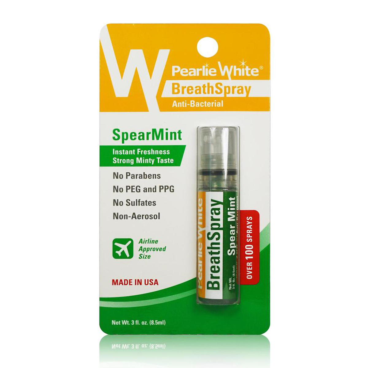 Pearlie White Breath Spray Spear Mint 8.5 ml