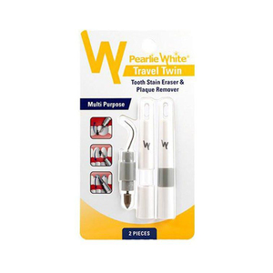 Pearlie White Travel Twin Tooth Stain Eraser & Plaque Remover 2pcs