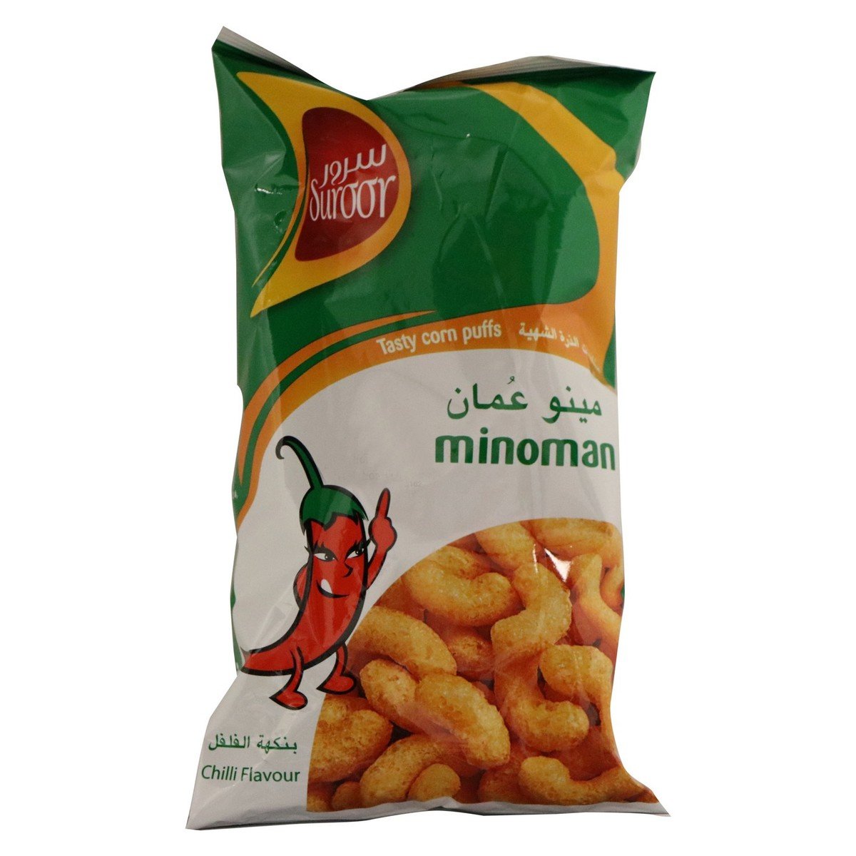 Suroor Minoman Tasty Corn Puffs Chilli Flavour 12 x 22 g