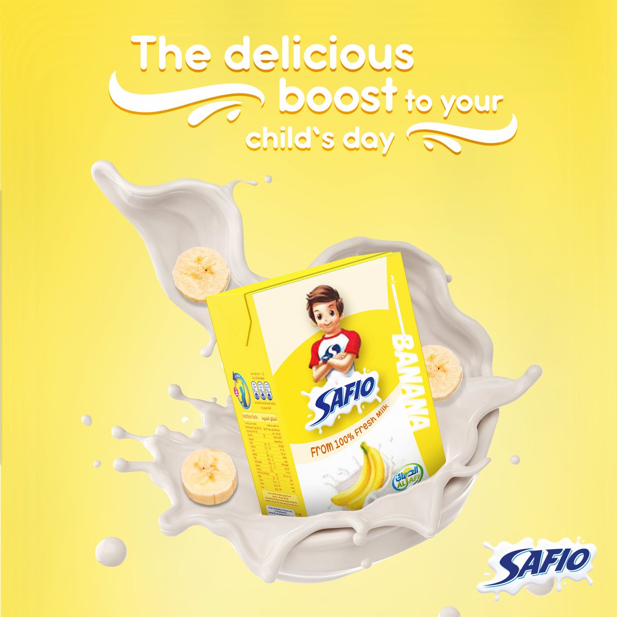 Safio UHT Milk Banana Flavor 6 x 125ml