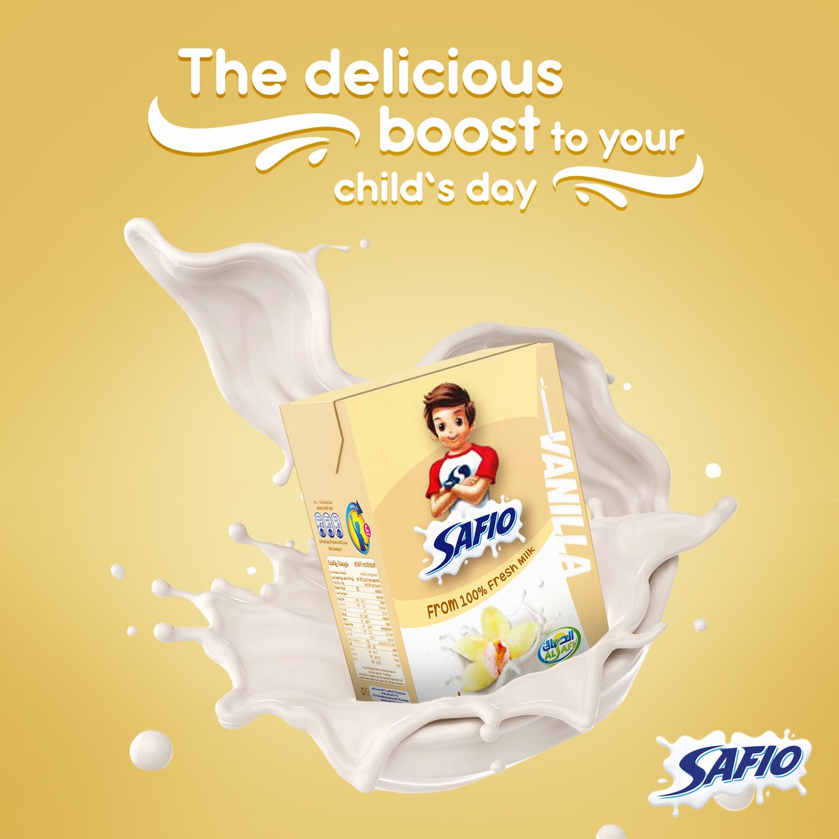 Safio UHT Milk Vanilla Flavor 6 x 125ml