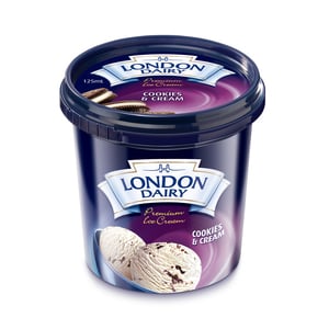 Buy London Dairy Cookies & Cream Ice Cream 125 ml Online at Best Price | Ice Cream Impulse | Lulu UAE in UAE