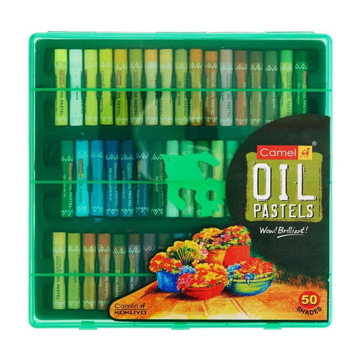 Camel Oil Pastels 50 Shades With Reusable Plastic Box