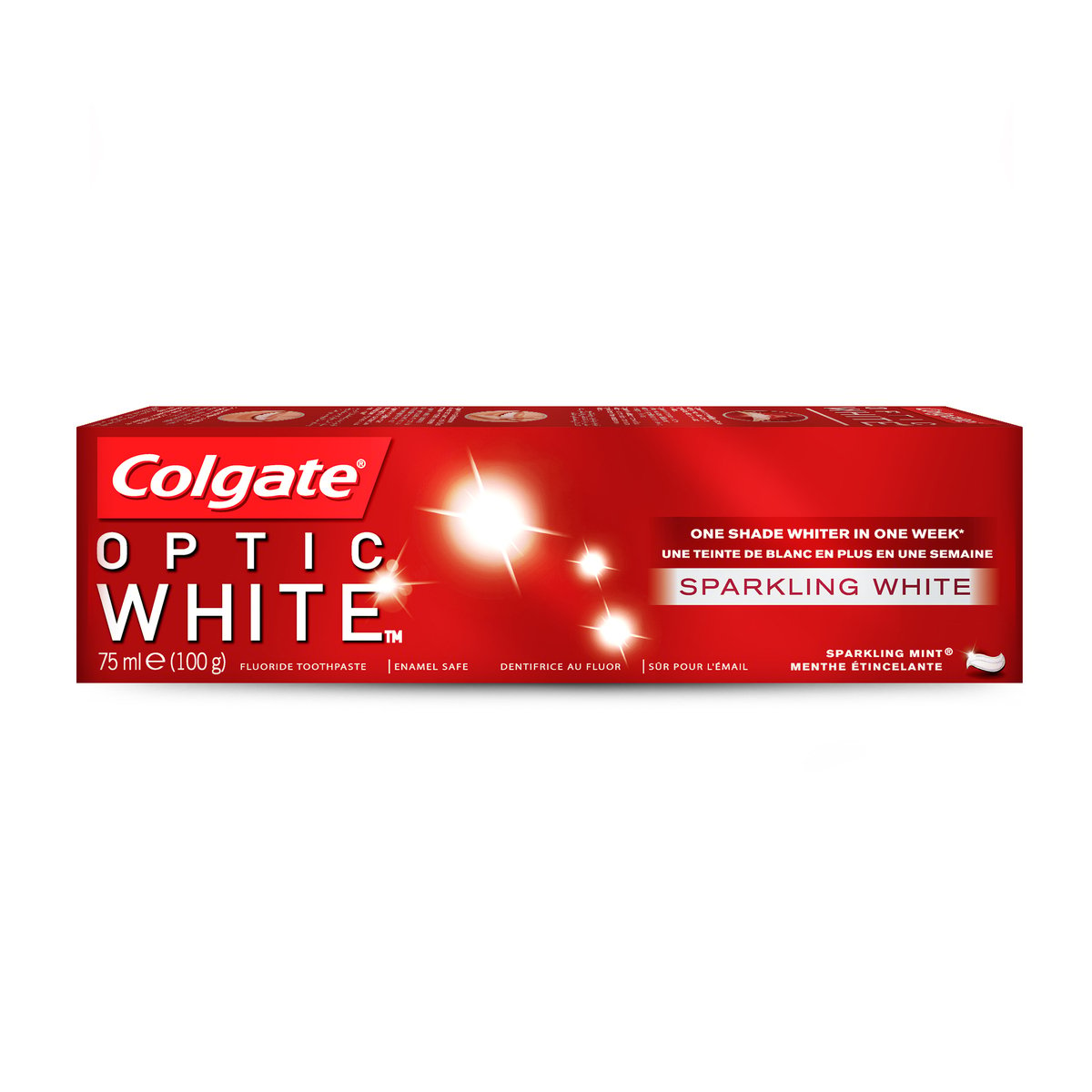 Colgate Fluoride Toothpaste Optic White Sparkling Mint 75 ml