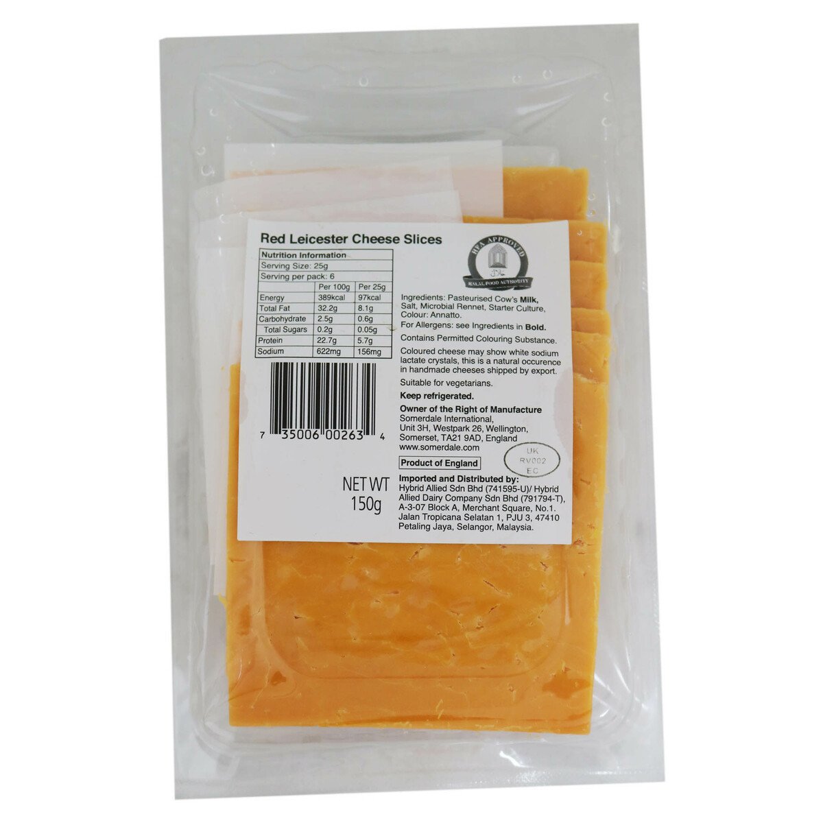 Somerdale Red Leicester Cheese 150g