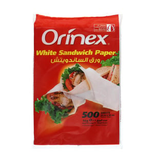 أورينكس ورق ساندوتش ابيض مقاس 24 سم × 34 سم 500 قطعة