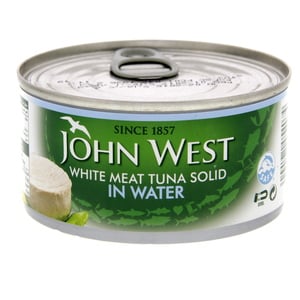 جون وست لحم تونا بيضاء صلبة في الماء 170 جم