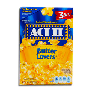 Buy Act II Microwave Popcorn Butter Lovers 234 g Online at Best Price | Gluten Free | Lulu UAE in UAE
