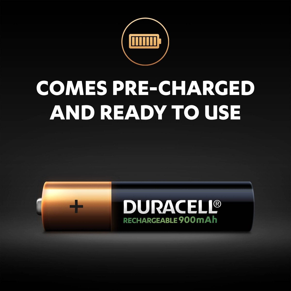 Duracell Rechargeable AAA 900mAh Batteries, pack of 4