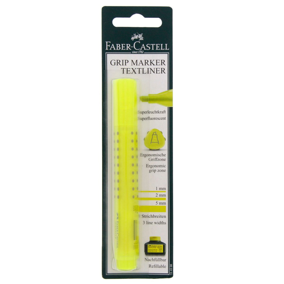Faber-Castell Refillable Grip Marker Textliner Yellow