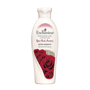 Enchanteur Satin Smooth Rose Oud Amour Lotion with Aloe Vera & Olive Butter 250ml
