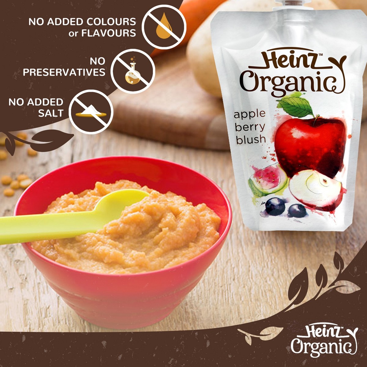 Heinz Organic Baby Food Apple and Berry Blush 120 g