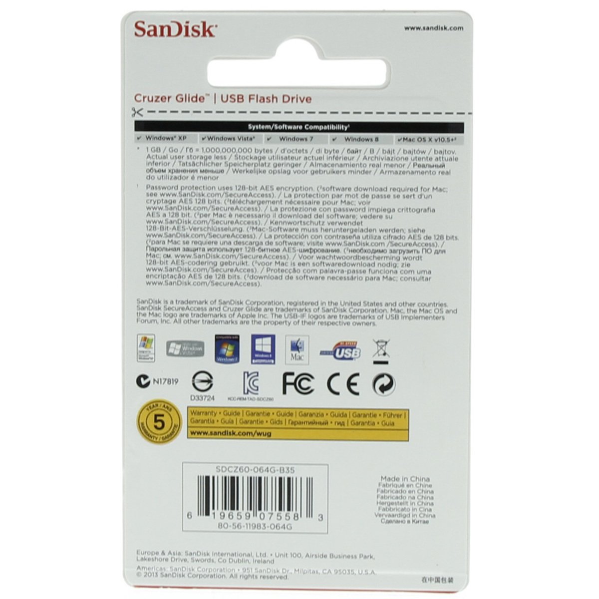 Sandisk FlashDrive CruzerSDCZ60-B35 64GB