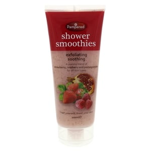 Pampered Exfoliating Soothing Strawberry, Respberry And Pomegranate Shower Smoothies 200ml